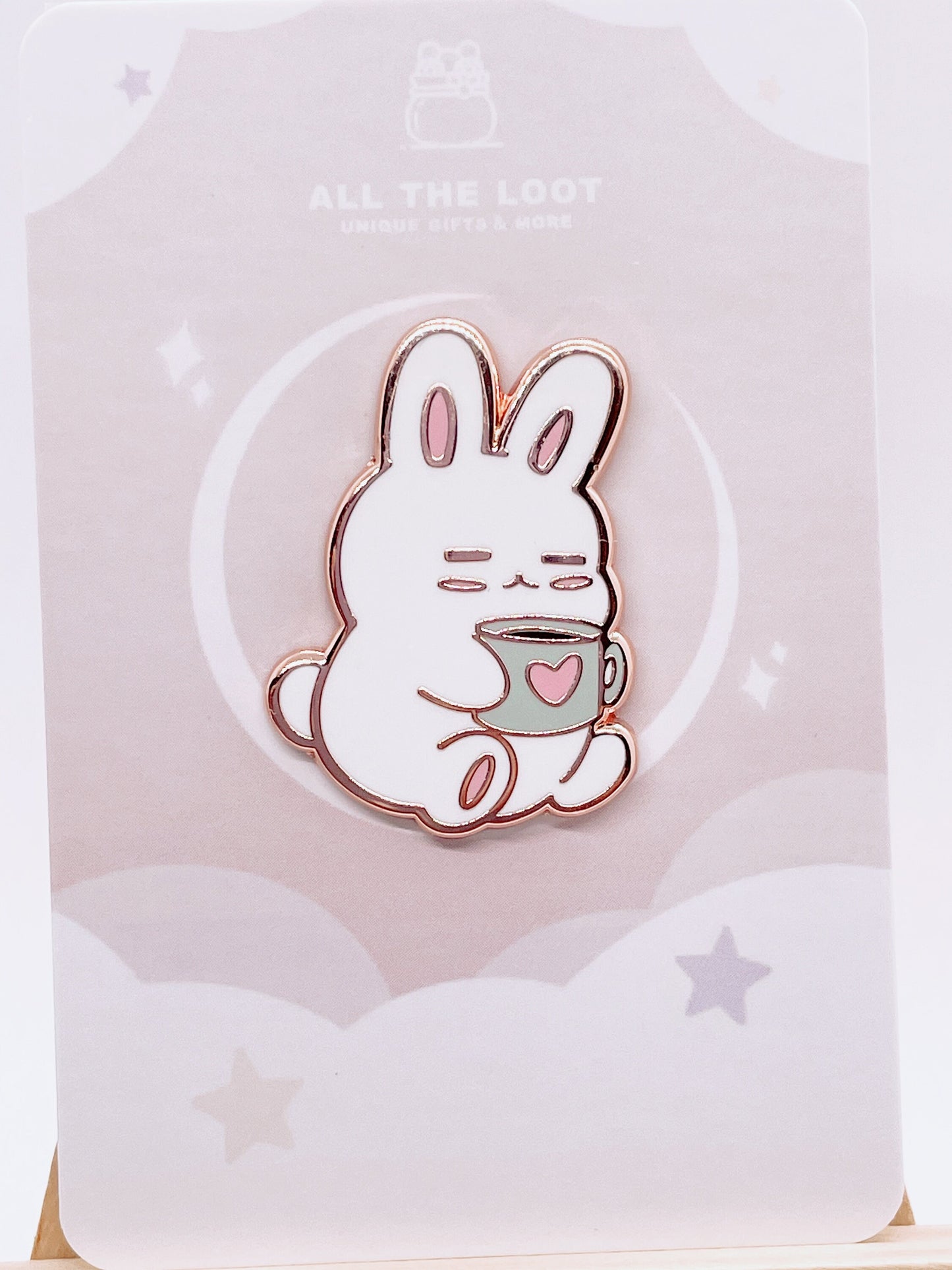 Sleepy bunny pin