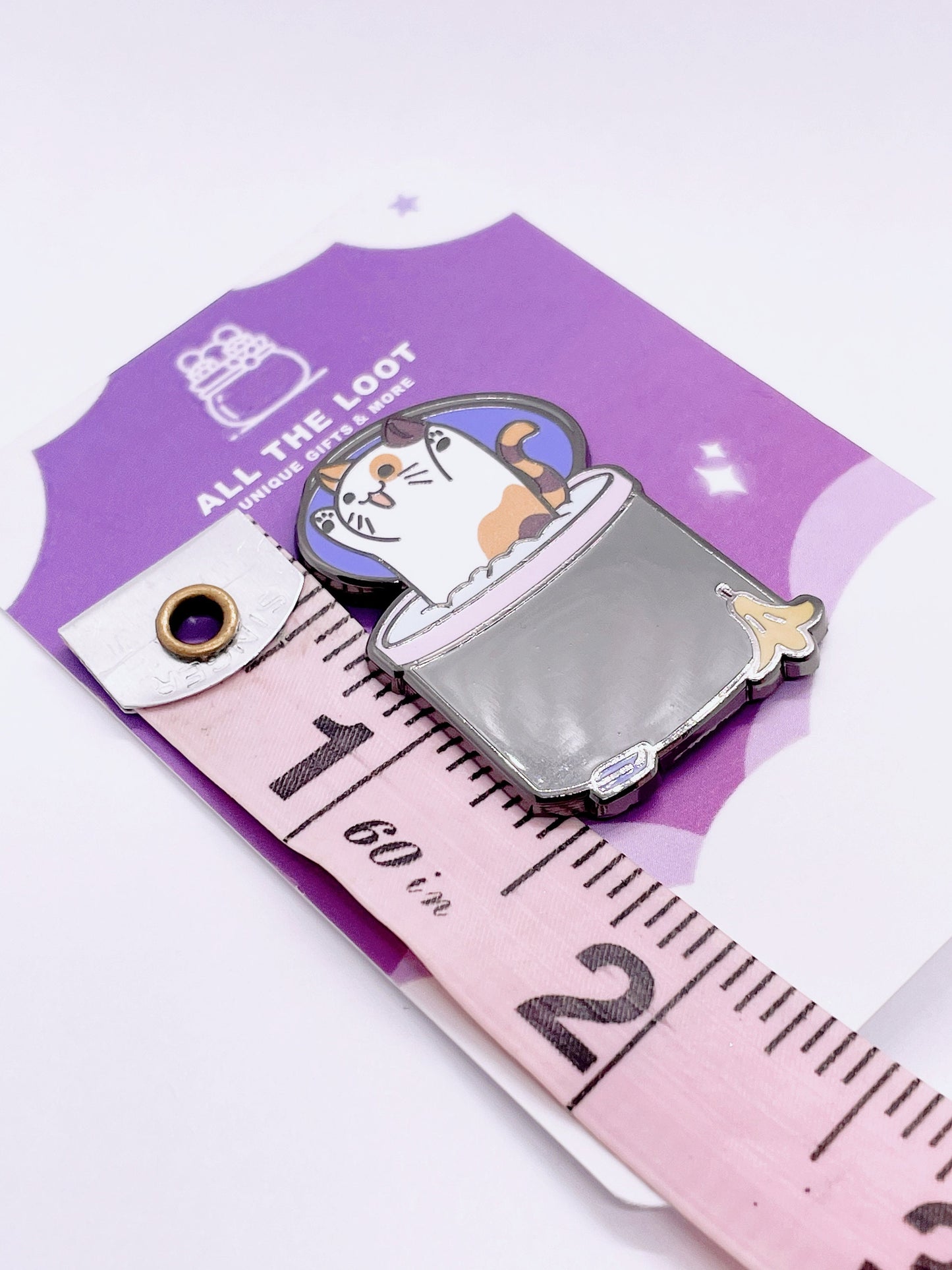 Trash kitten kawaii cat pin