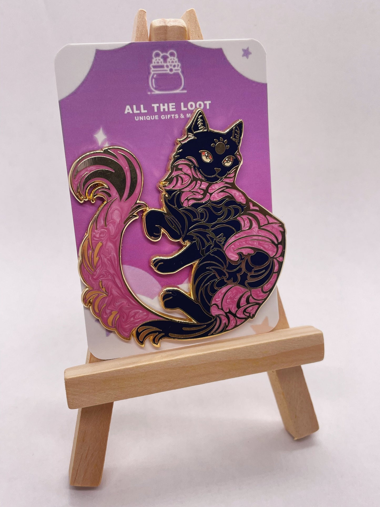 Moon cat pin - Sun cat pin