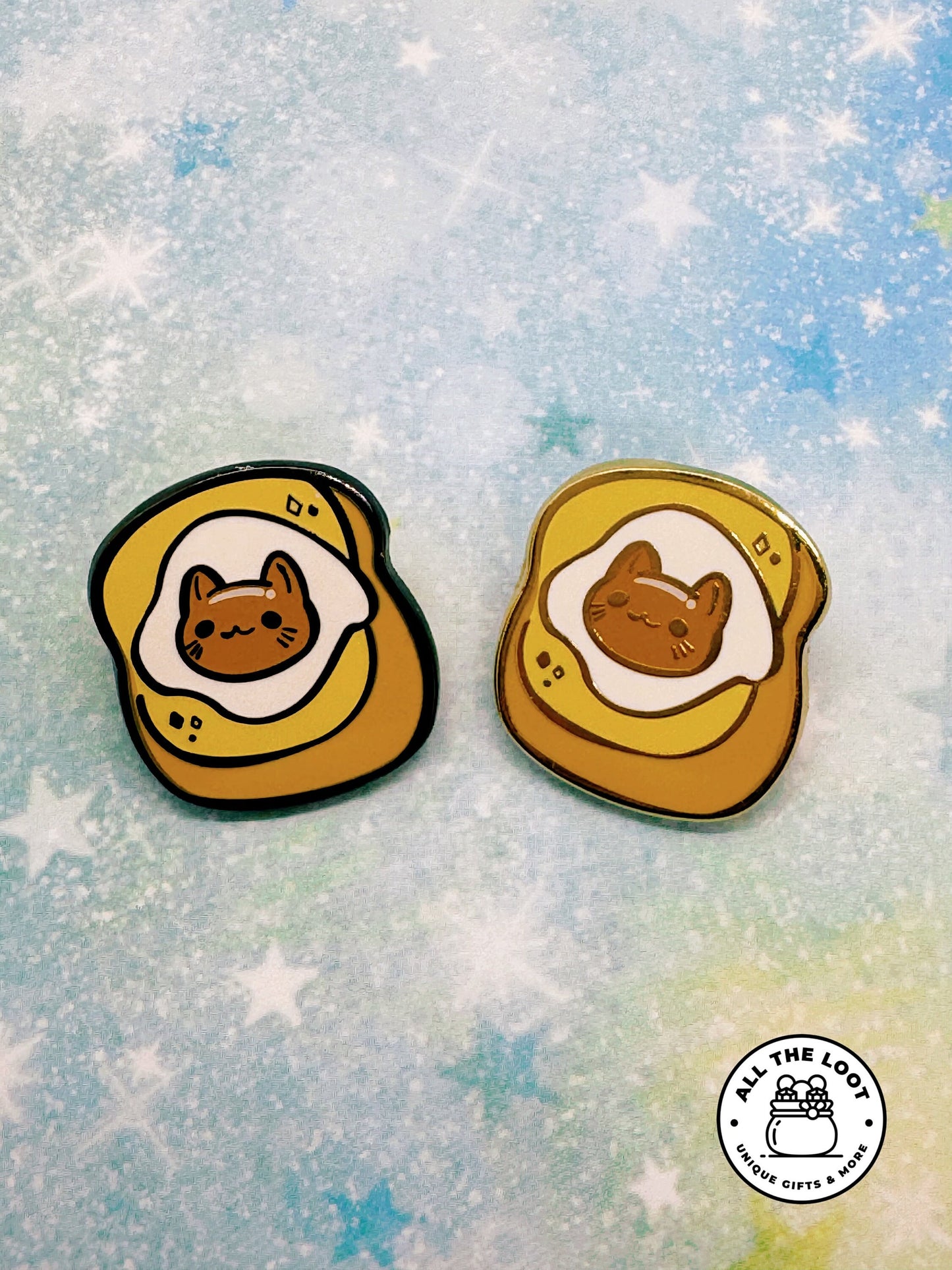 Eggy Toast cat pin