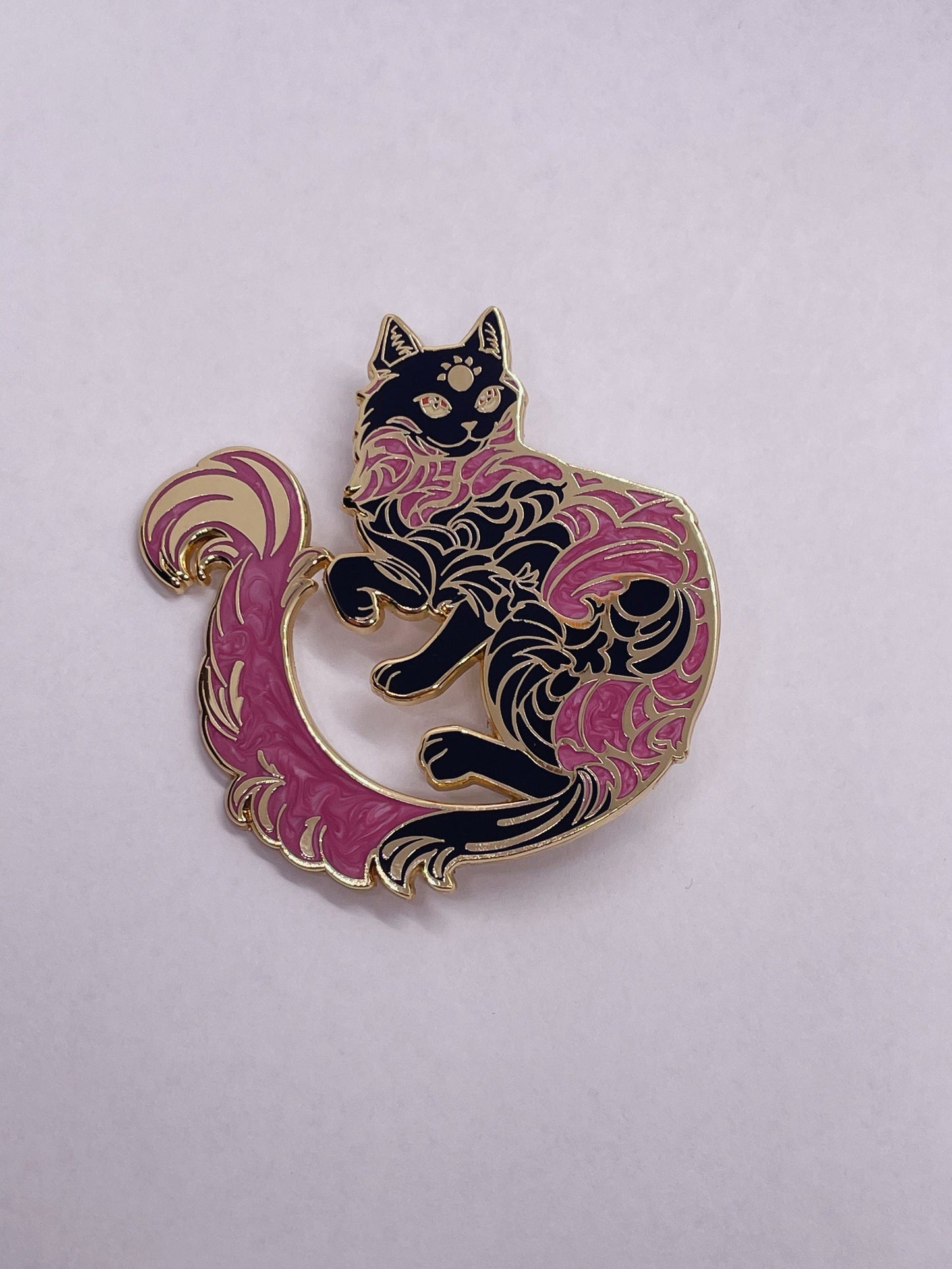 Moon cat pin - Sun cat pin