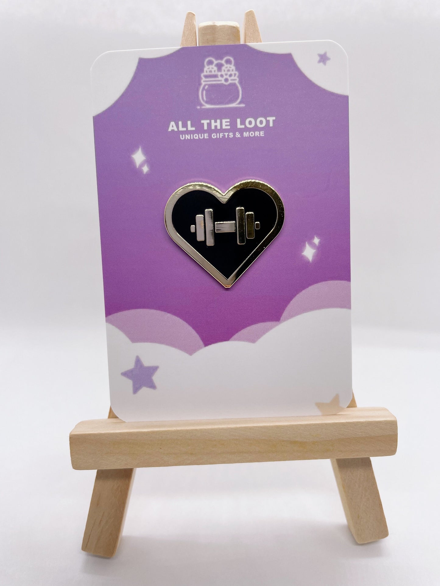 Love to Lift enamel pin