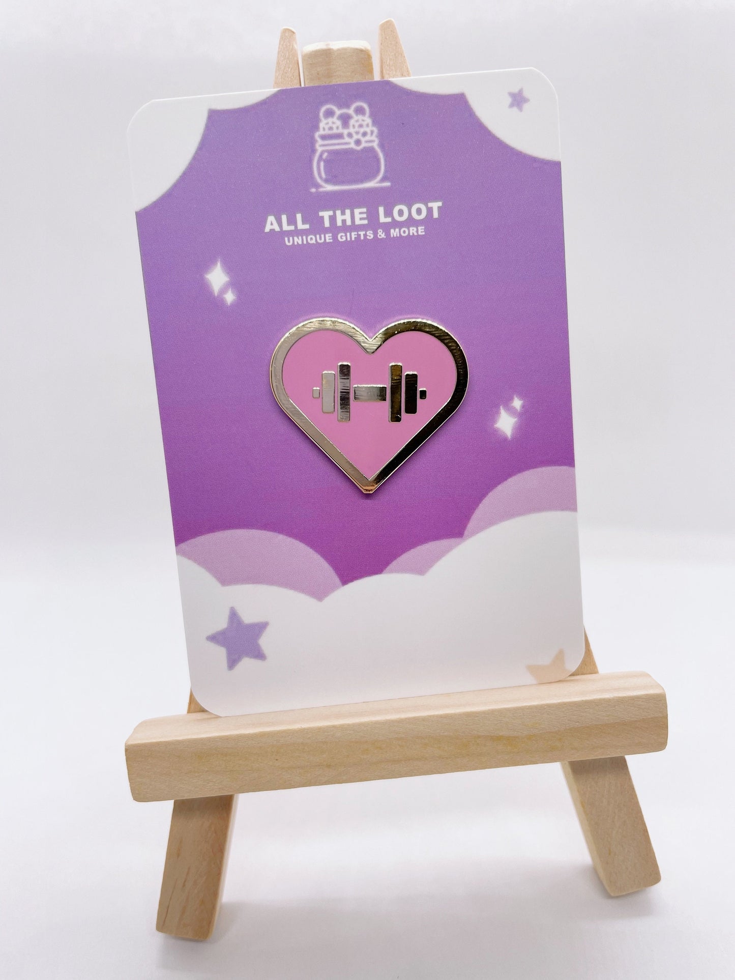 Love to Lift enamel pin