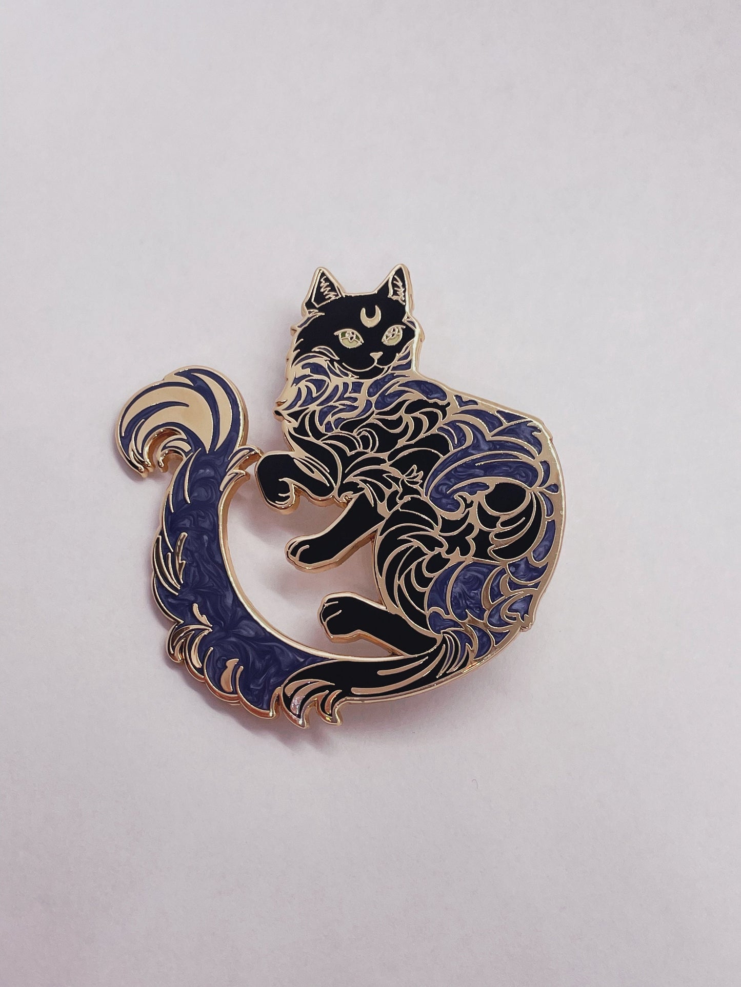 Moon cat pin - Sun cat pin