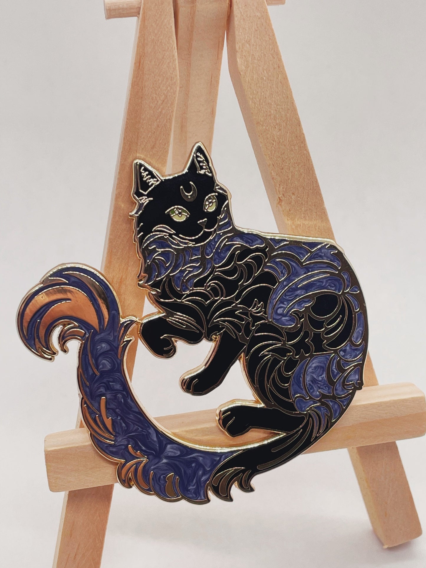 Moon cat pin - Sun cat pin