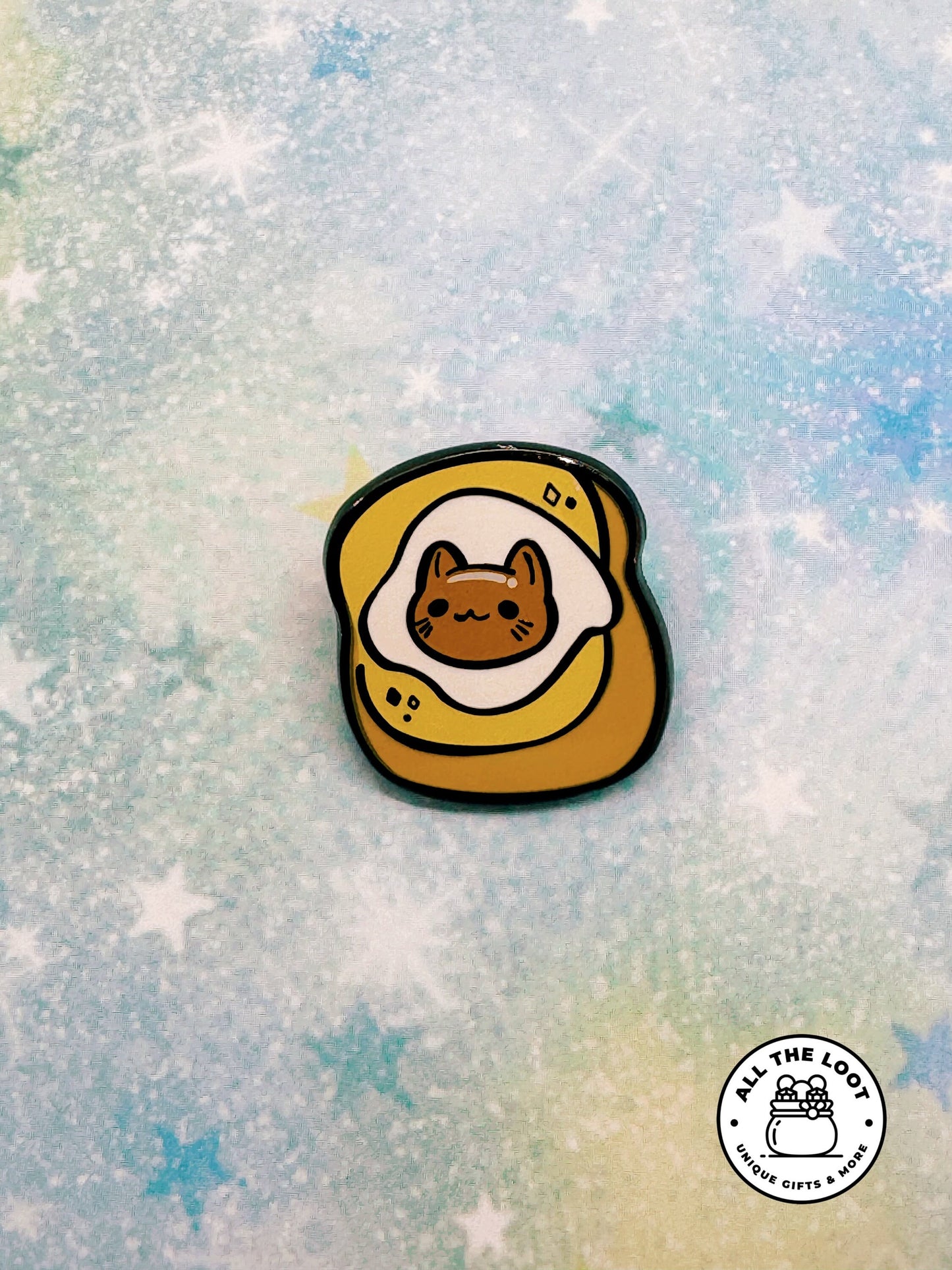 Eggy Toast cat pin