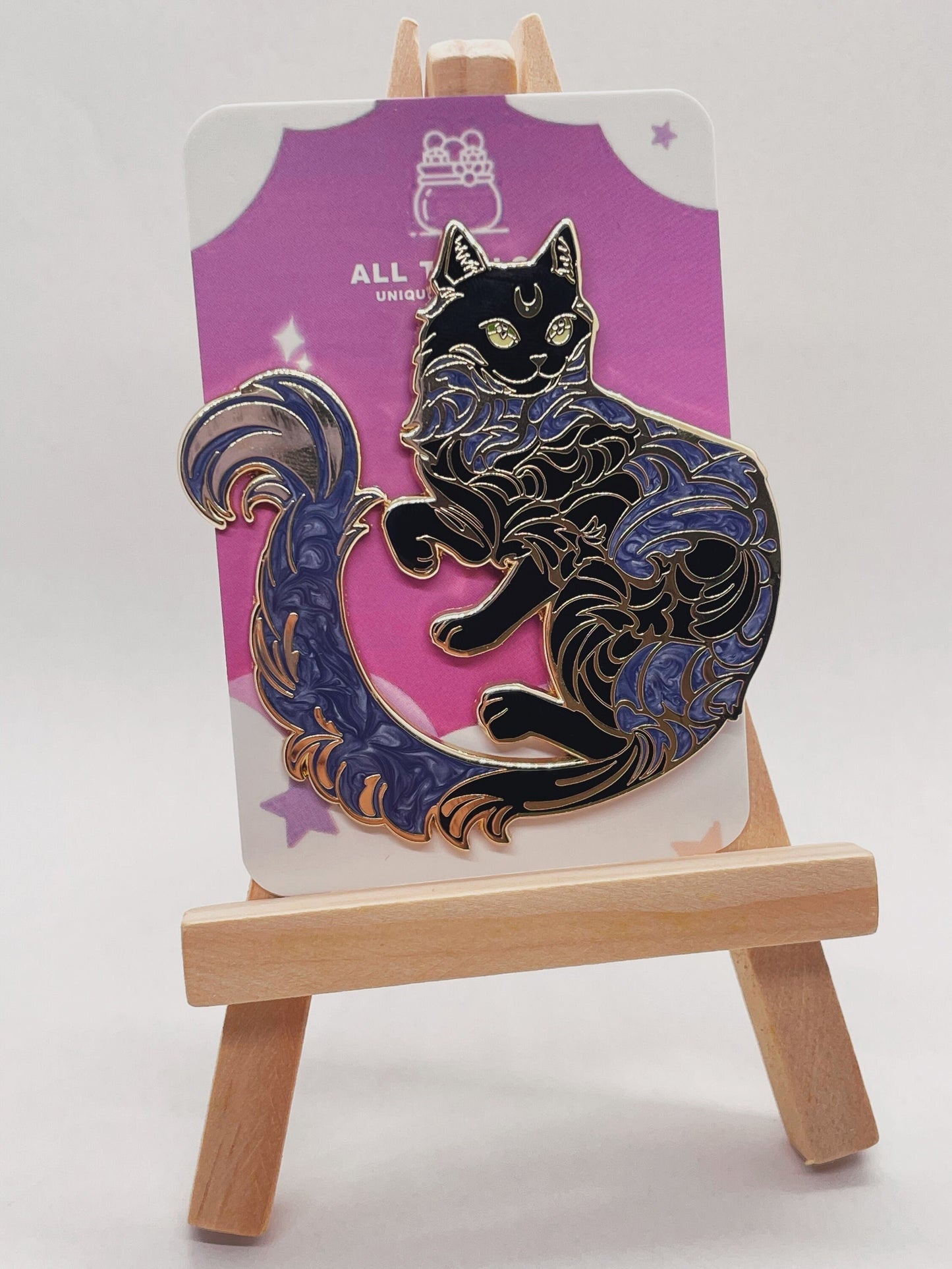 Moon cat pin - Sun cat pin