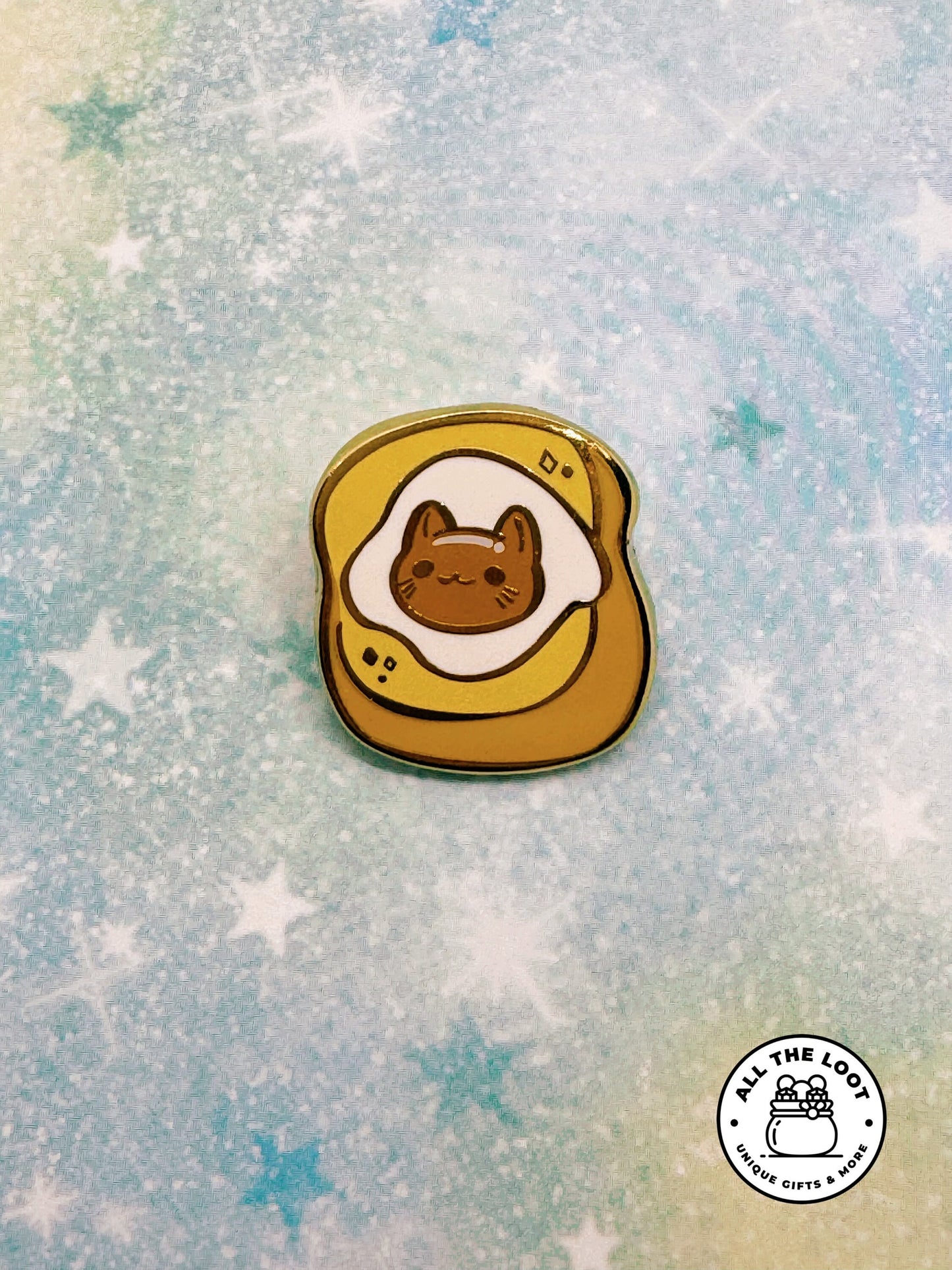 Eggy Toast cat pin