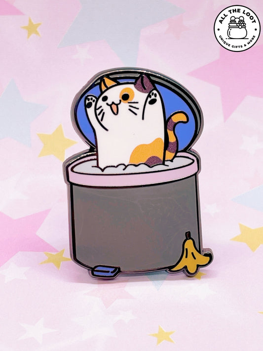 Trash kitten kawaii cat pin