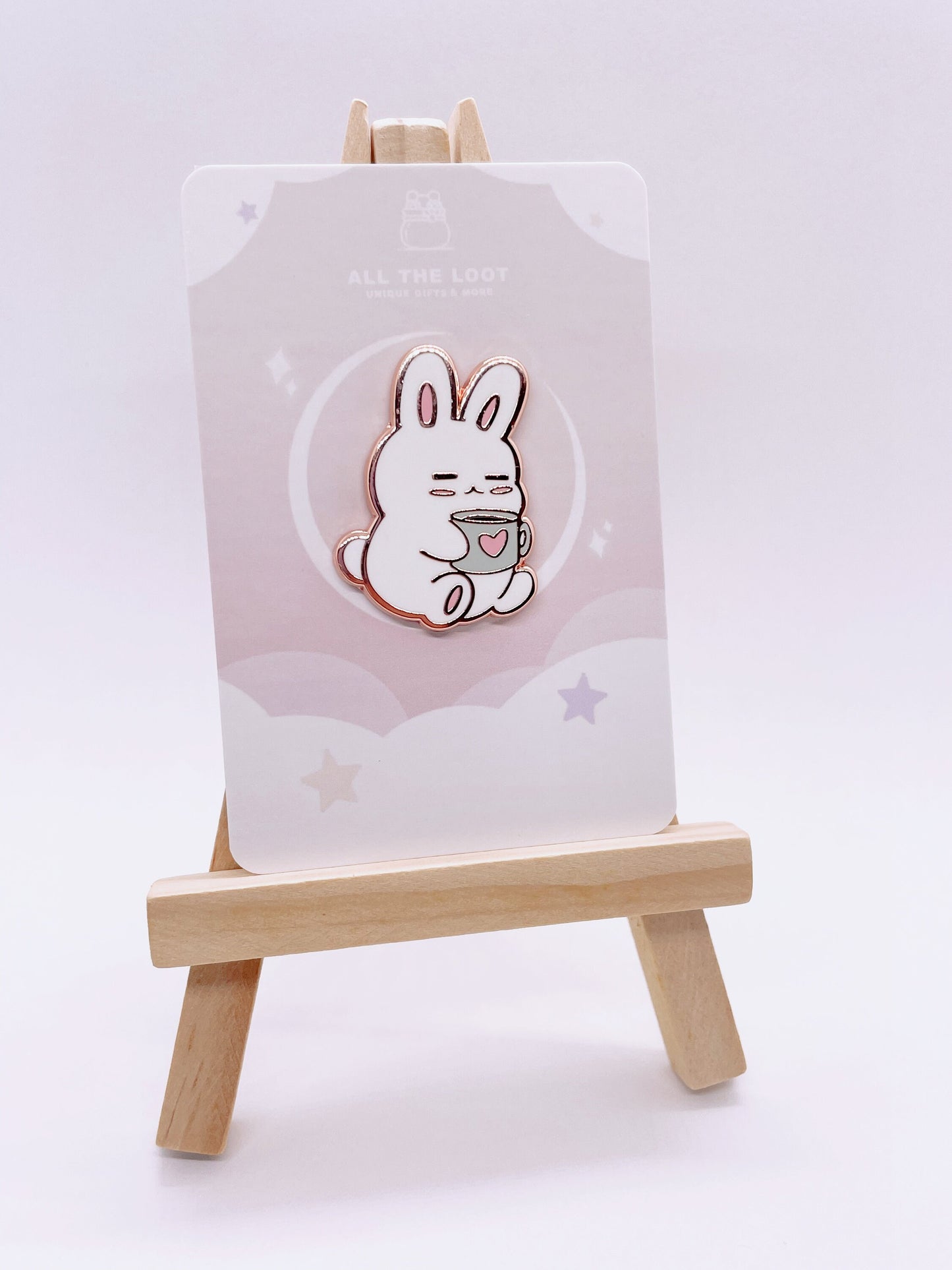 Sleepy bunny pin