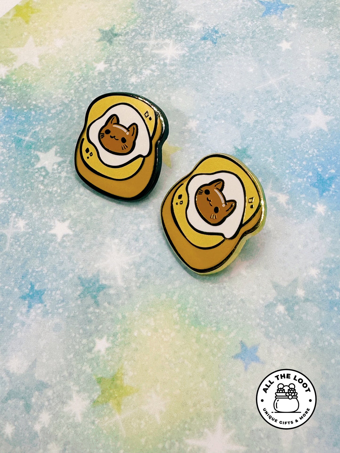 Eggy Toast cat pin
