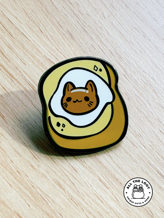 Eggy Toast cat pin