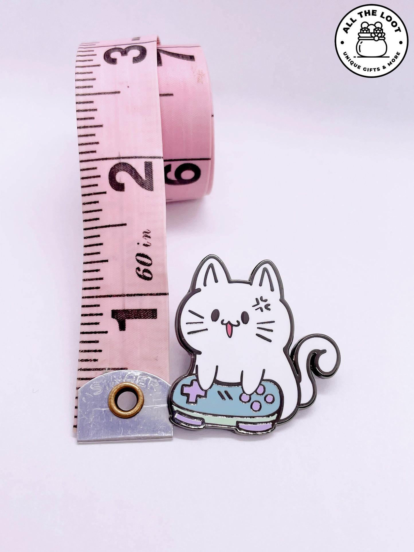 Angy Gamer cat pin